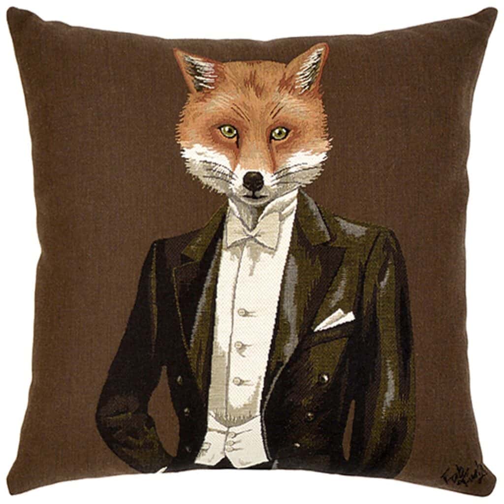 Dressed Fox Gentleman Portrait Cushion