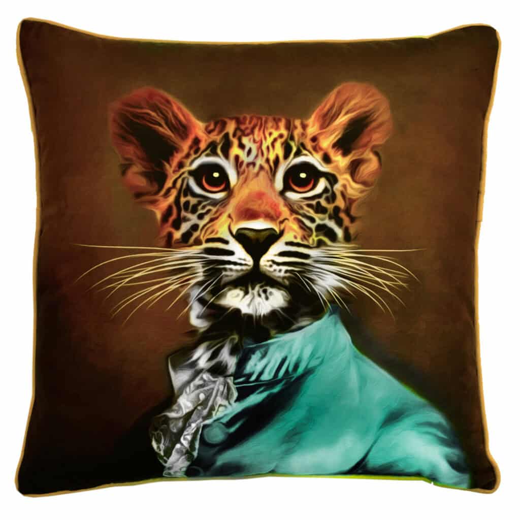 Lennie Leopard Portrait Cushion