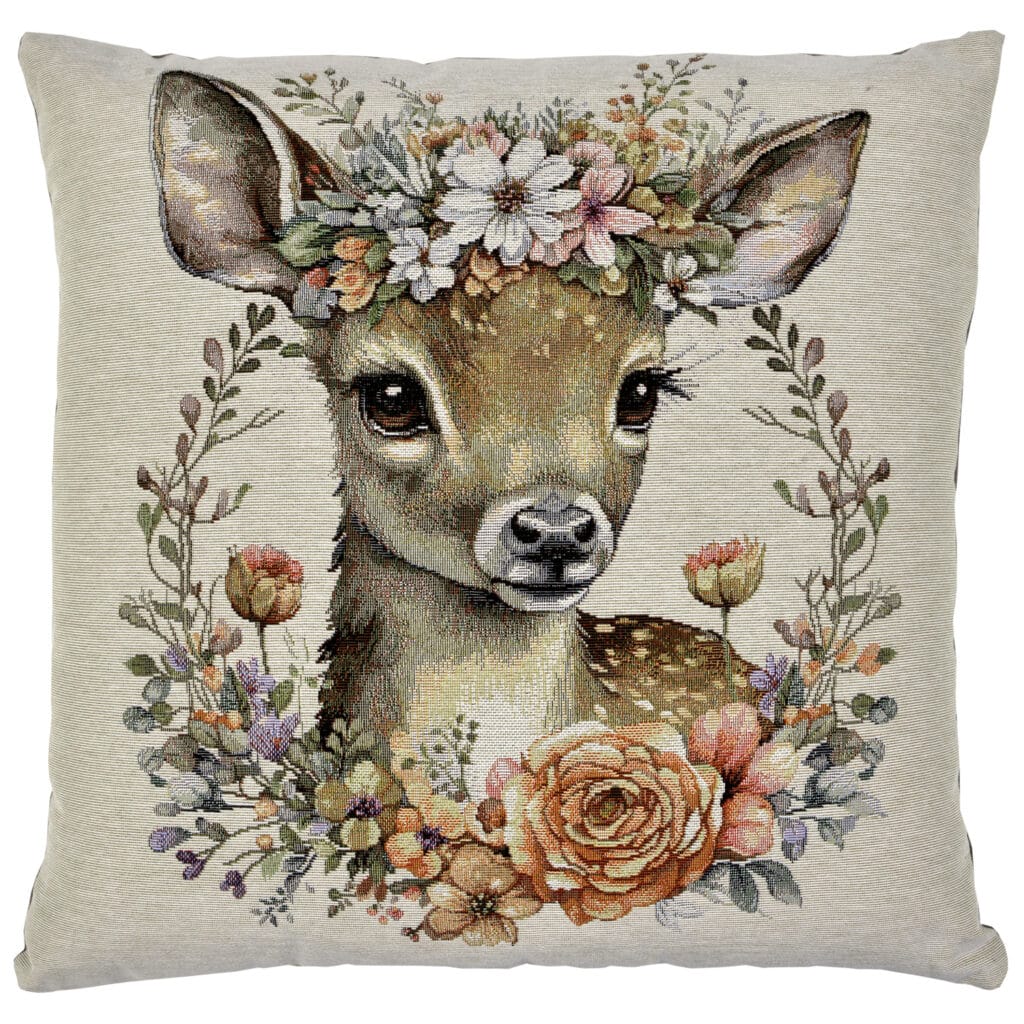 Pastel Fawn Portrait Cushion