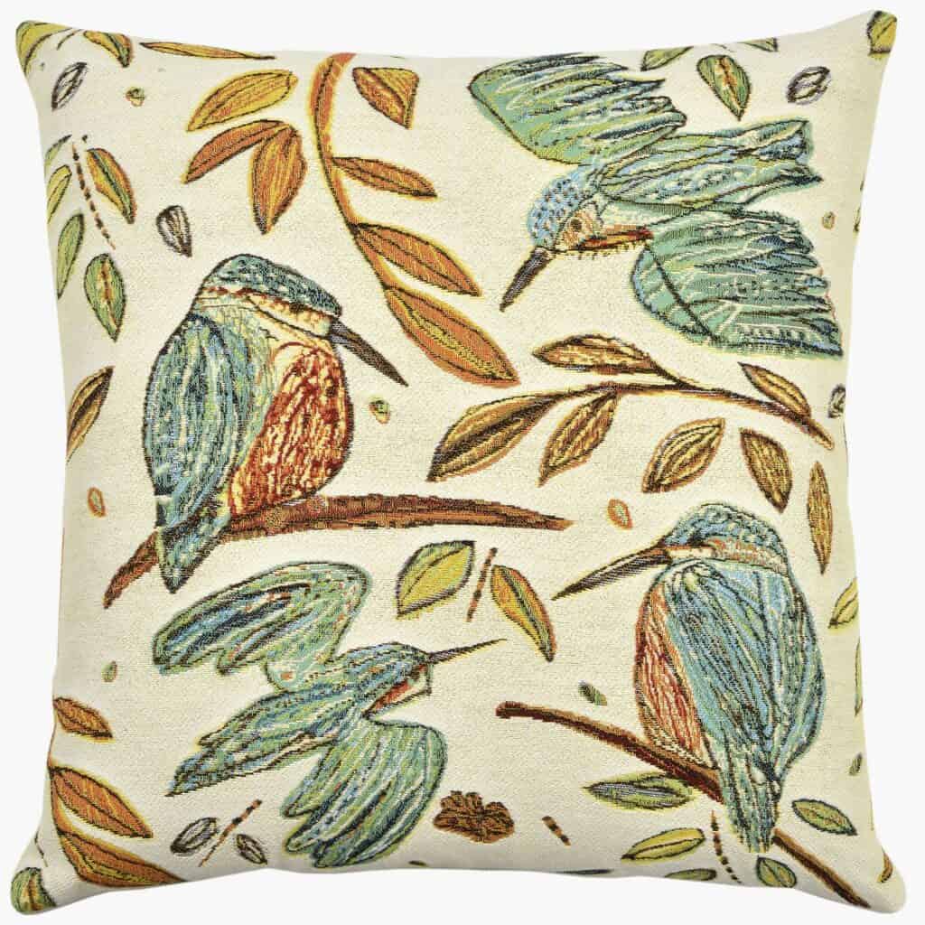 Sunny Bird Aqua Cushion