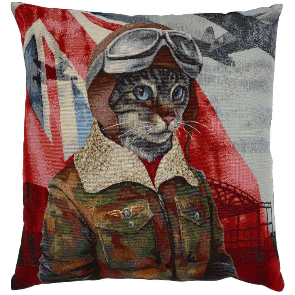Aviator Cat Portrait Cushion