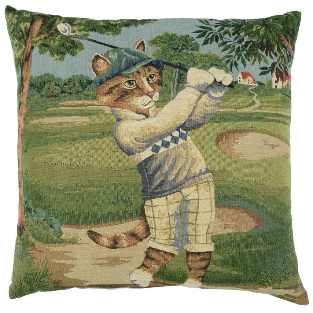 Golf Cat Billy Blue Cushion