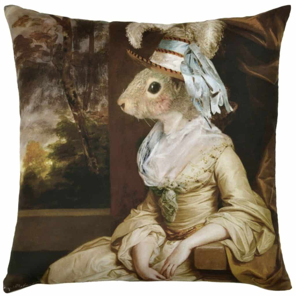 Mrs Squirrel Velvet Cushion