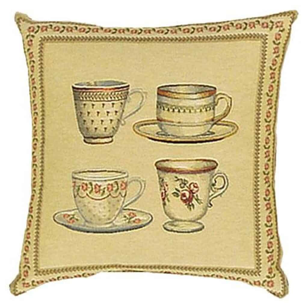 Tea Time Tea Cups Cushion