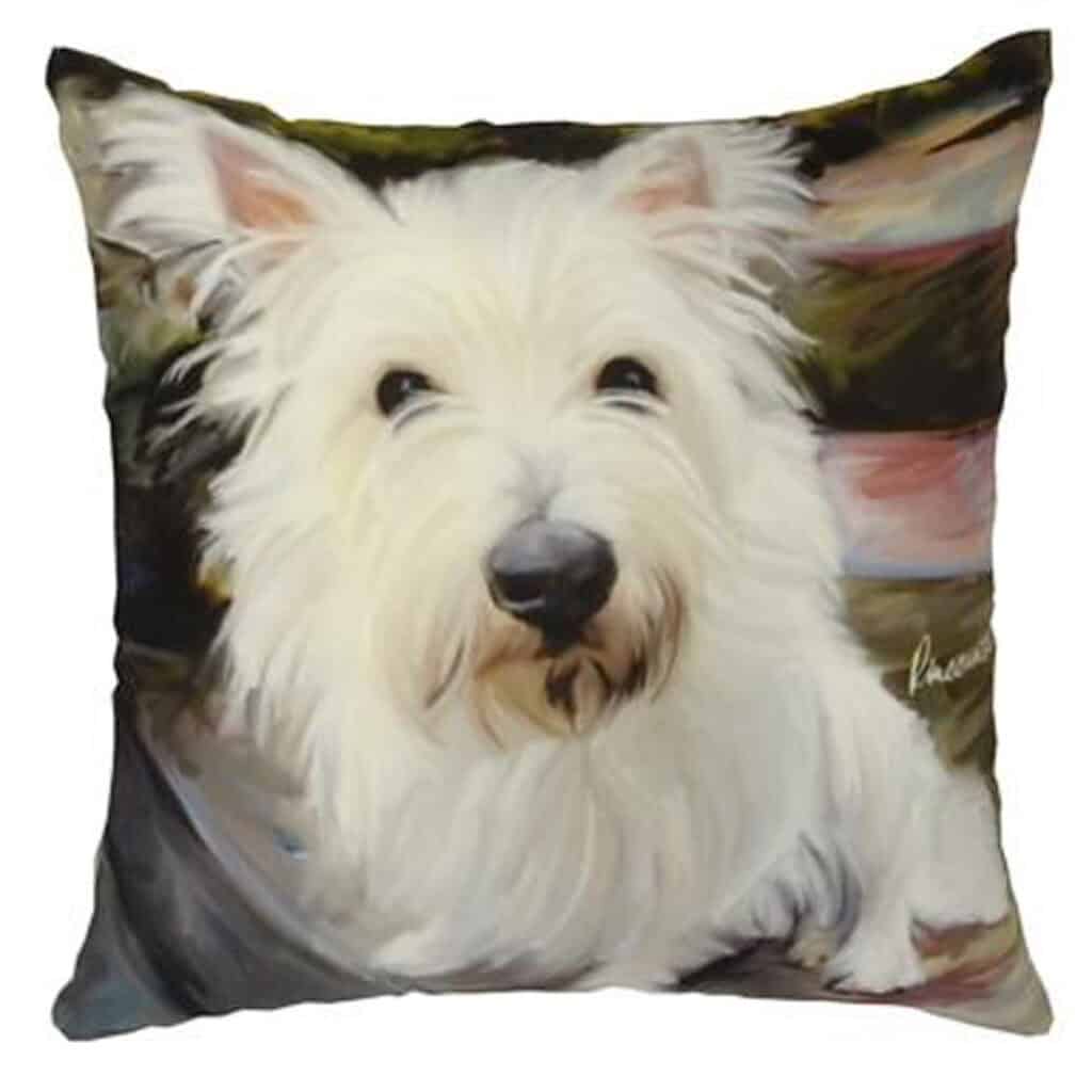 Westie Dog Portrait Cushion