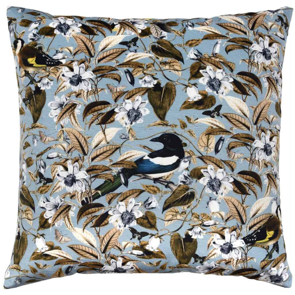 Floral-Cushion-Floral-Birds-Blue-Square
