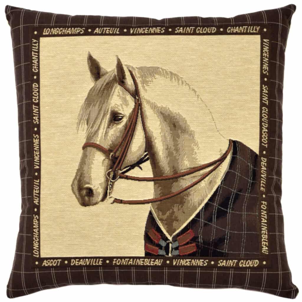 Horse Portrait Grey Cushion