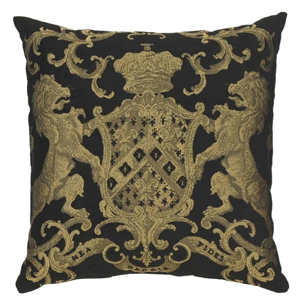 Heraldic Black Cushion