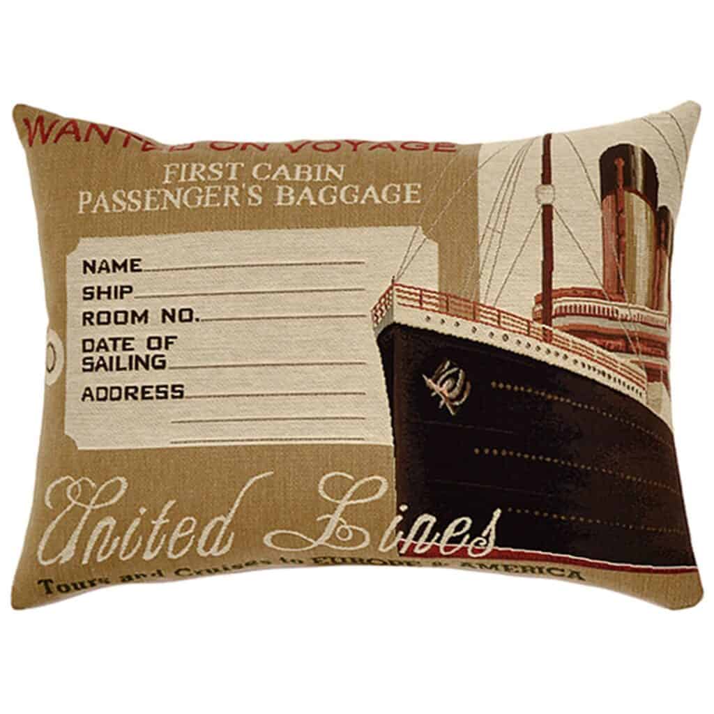 United Lines Caramel First Cabin Rectangle Cushion
