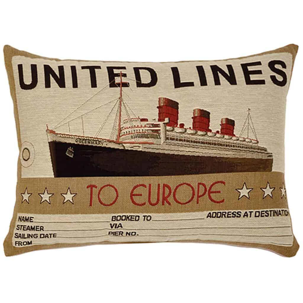United Lines Caramel To Europe Rectangle Cushion