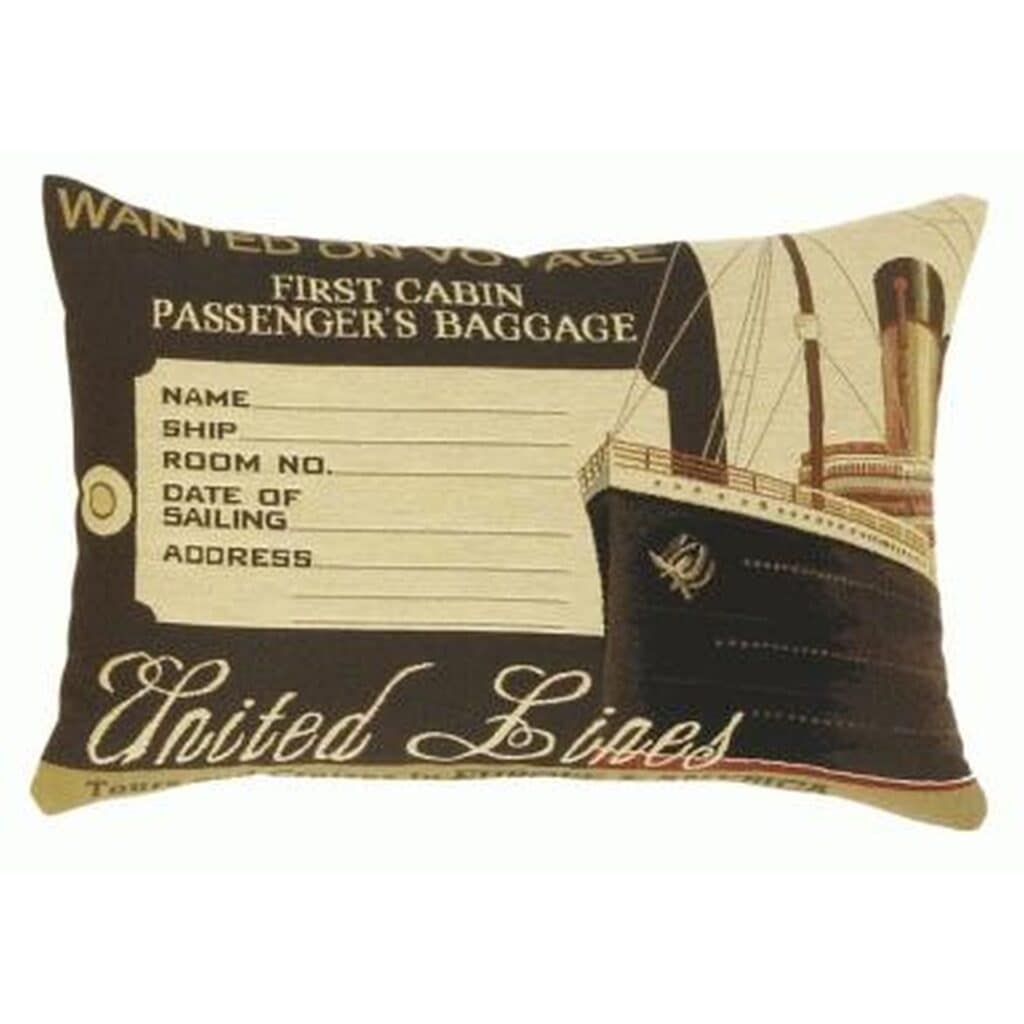 United Lines Brown First Cabin Rectangle Cushion