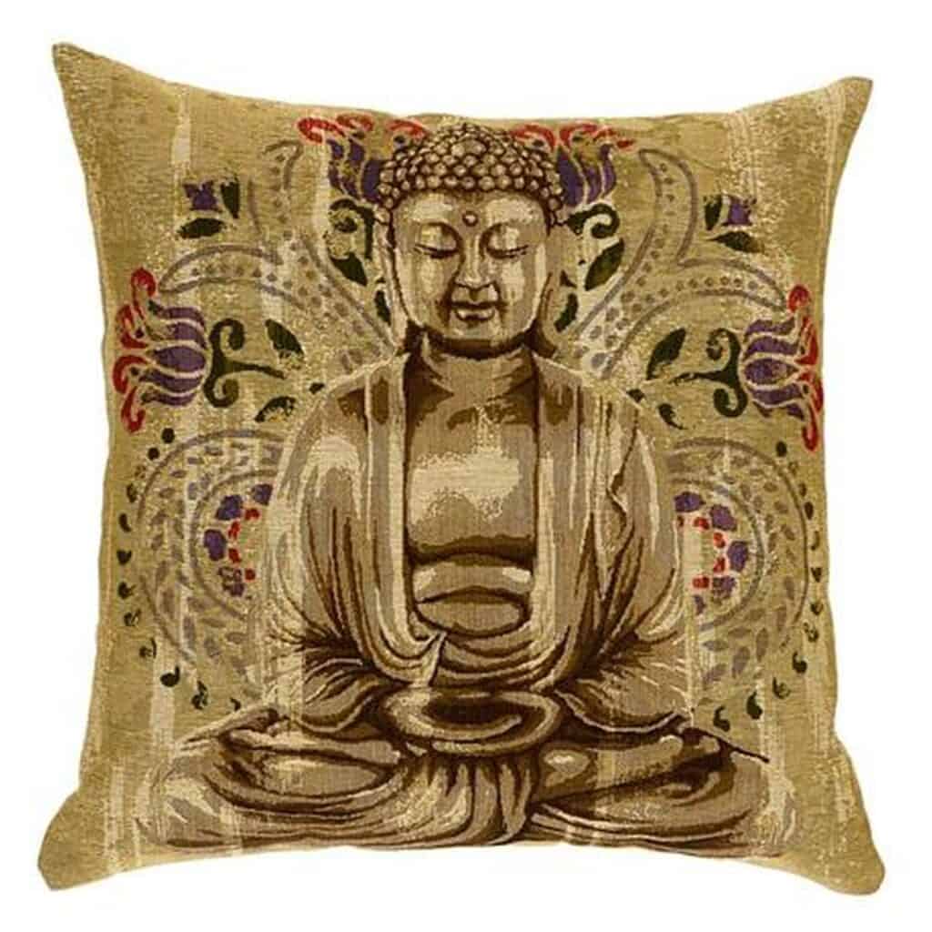 Buddha and Flowers Cushion