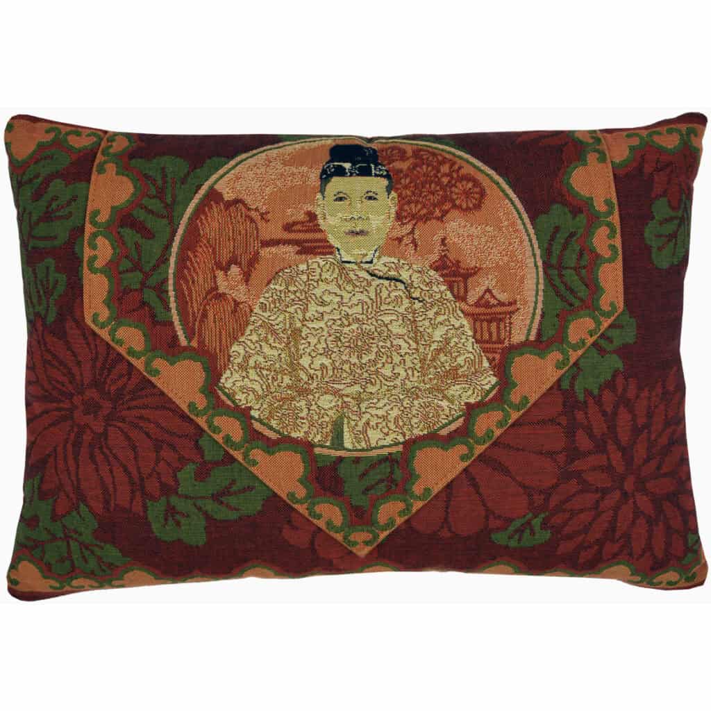 Ming Red Rectangle Cushion