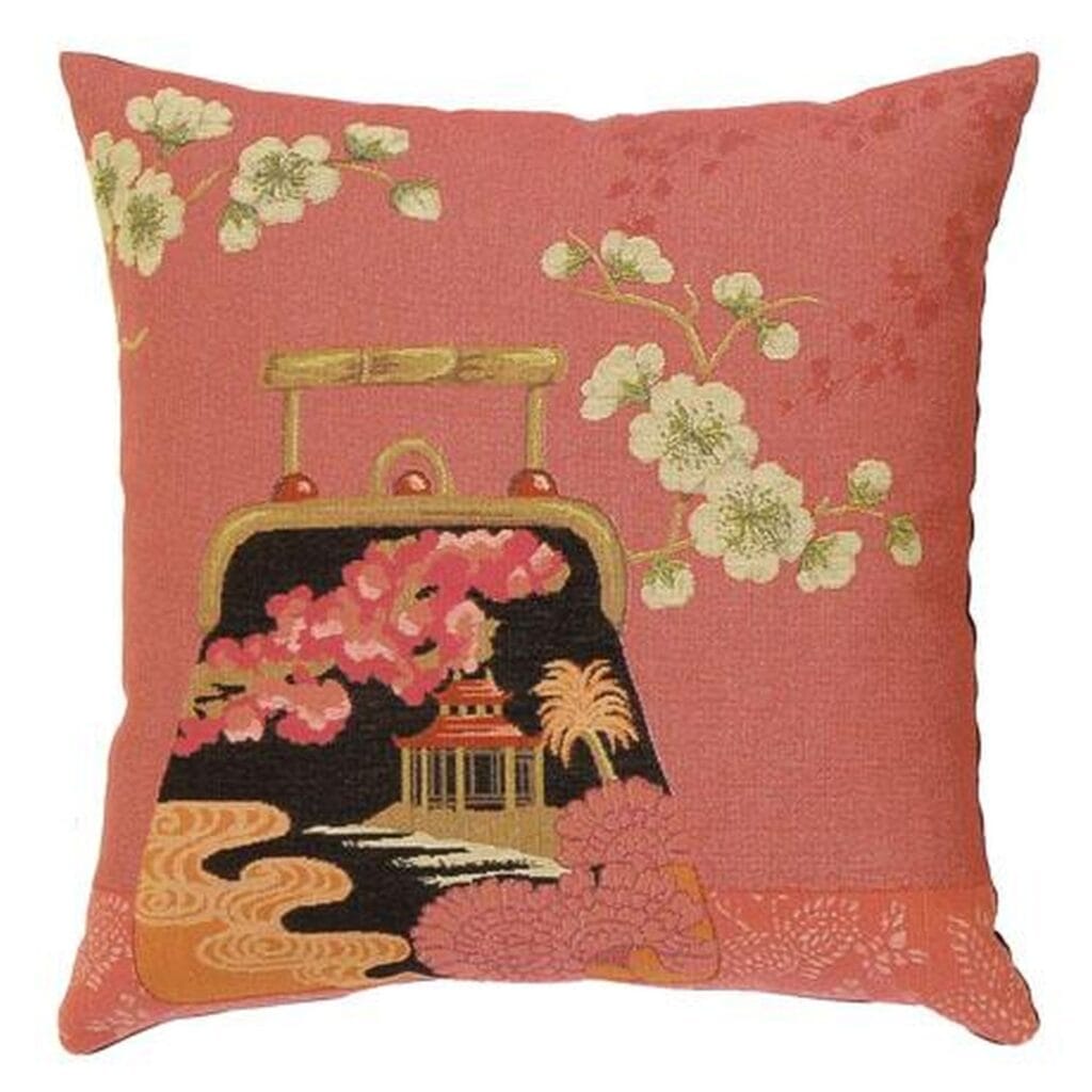 Oriental Purse Teahouse Blossoms Cushion