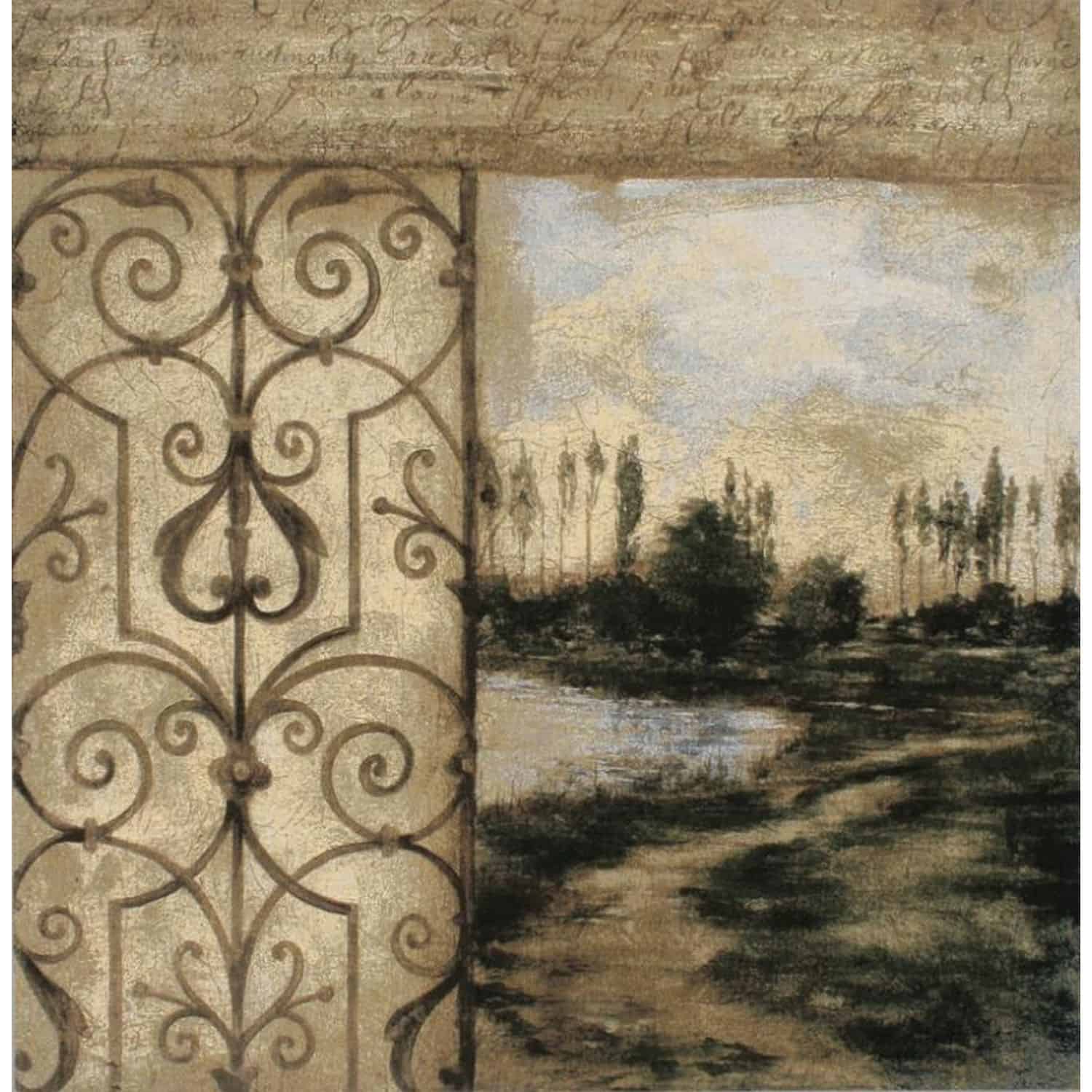 Wrought Iron Garden View Wall Hanging