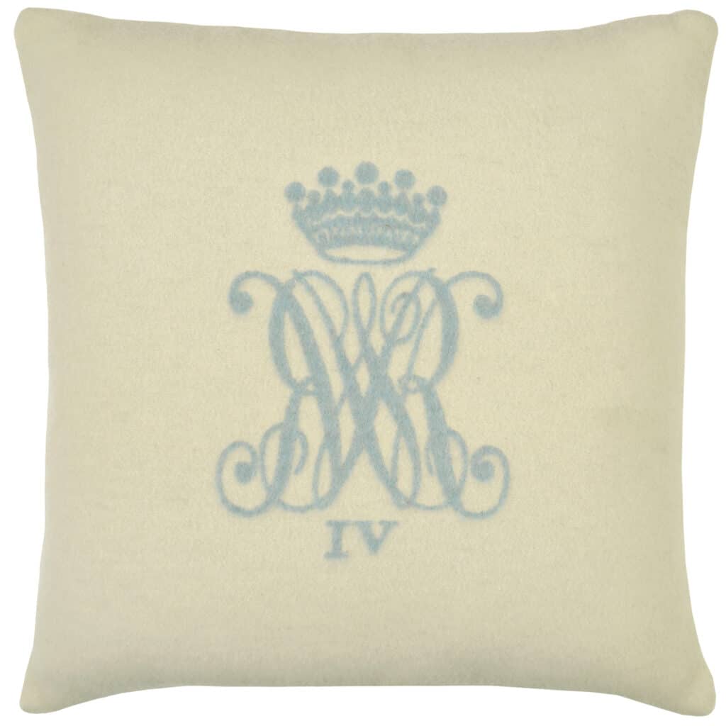 Initial and Crown Ivory Cushion